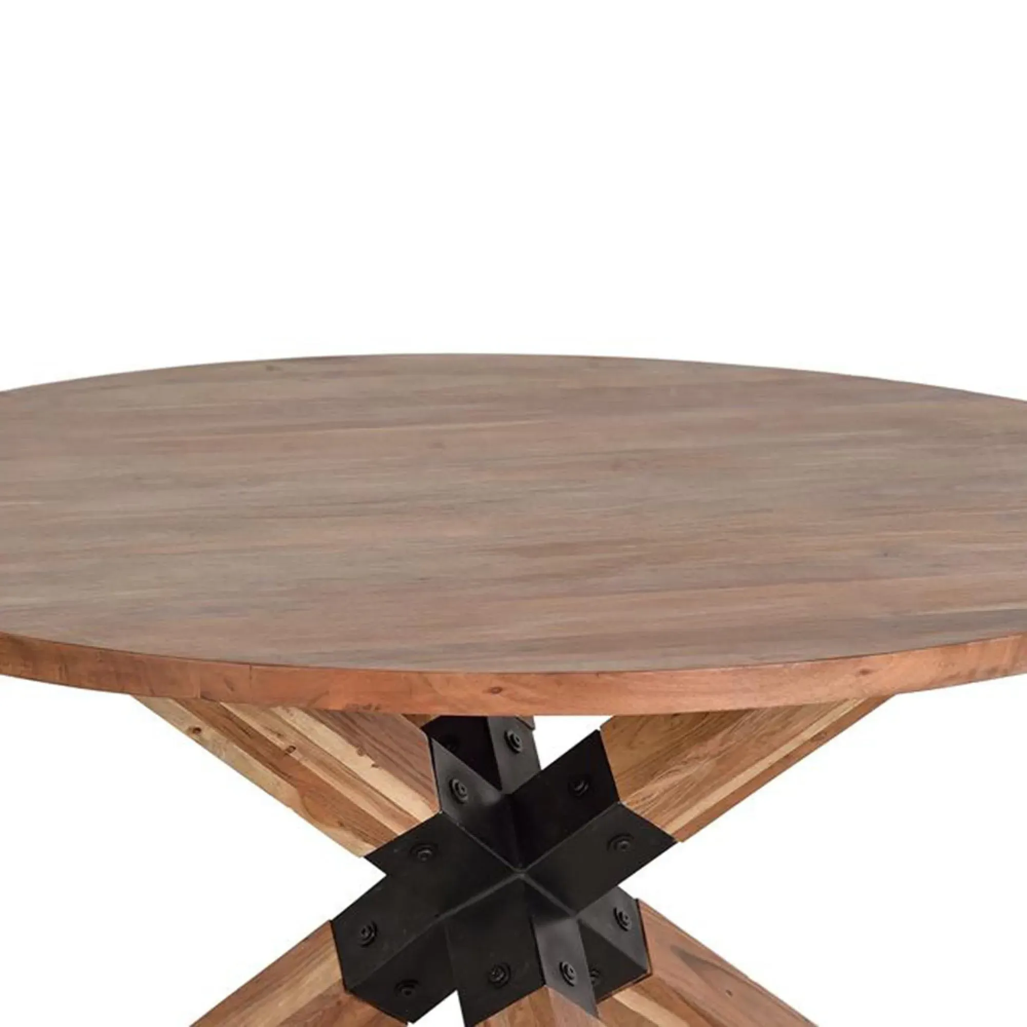 Monza 4 Seater Round Dining Table - Natural, Acacia Wood