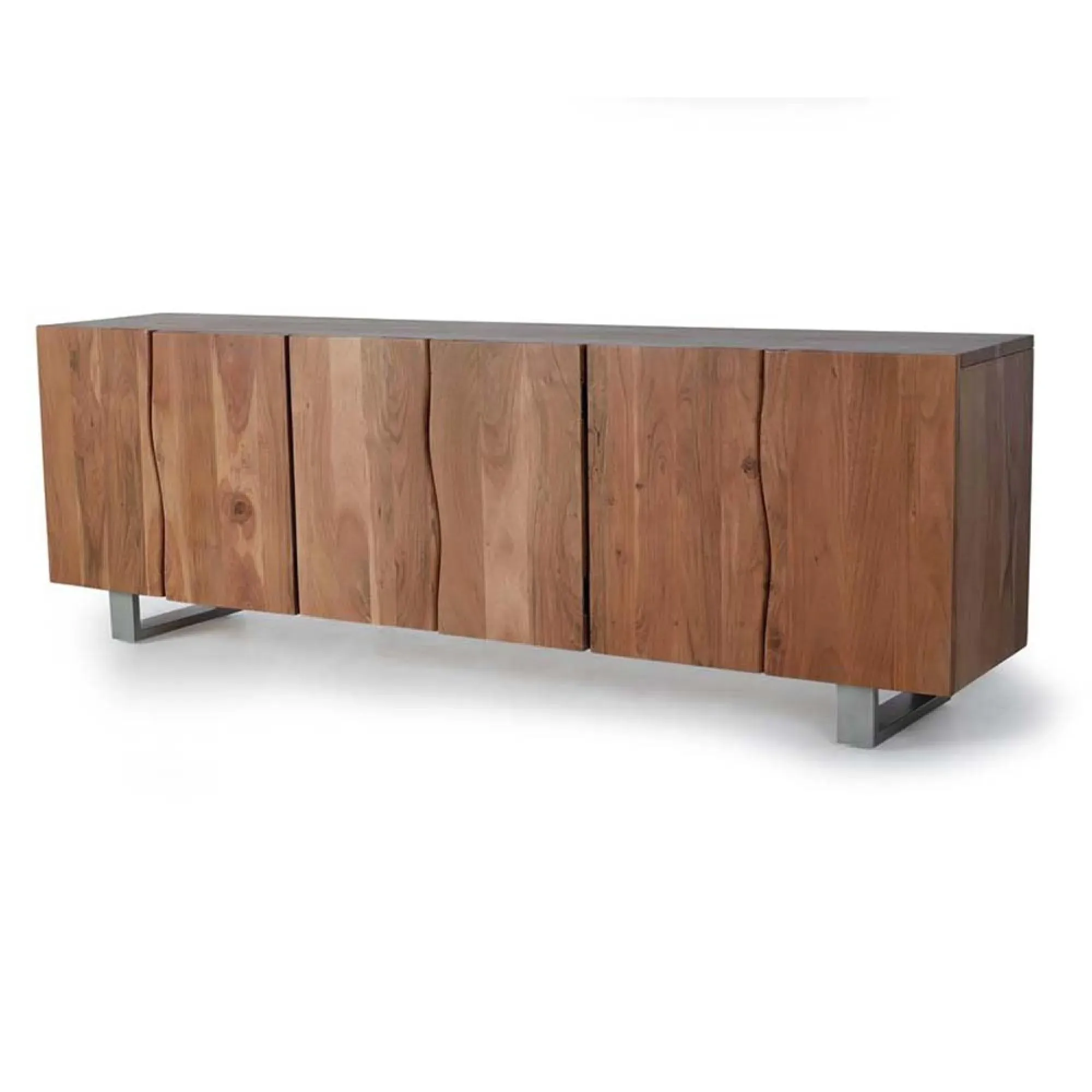 Monza 6 Door Extra Large Sideboard - Natural, Acacia Wood
