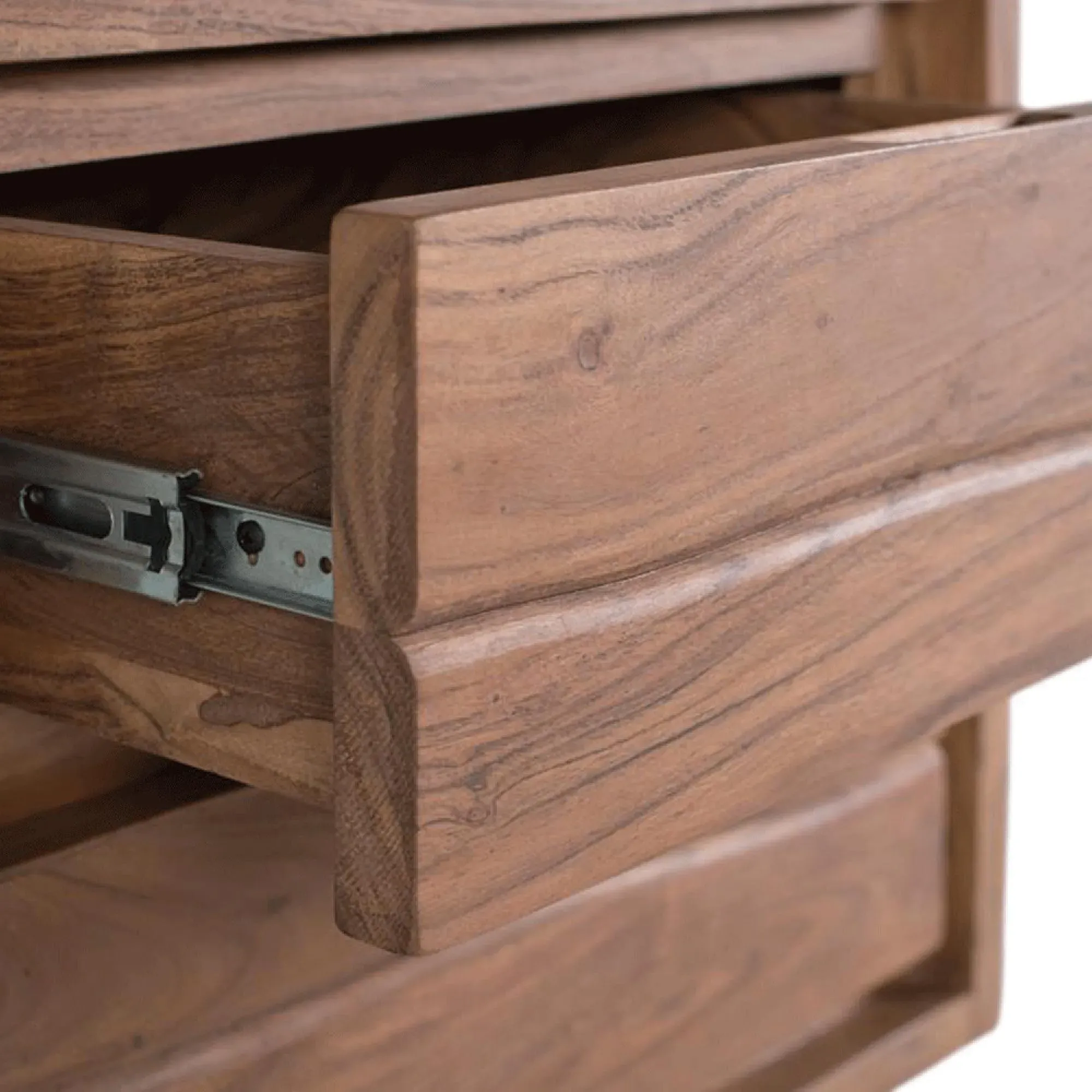 Monza Narrow Display Cabinet - Natural, Acacia Wood