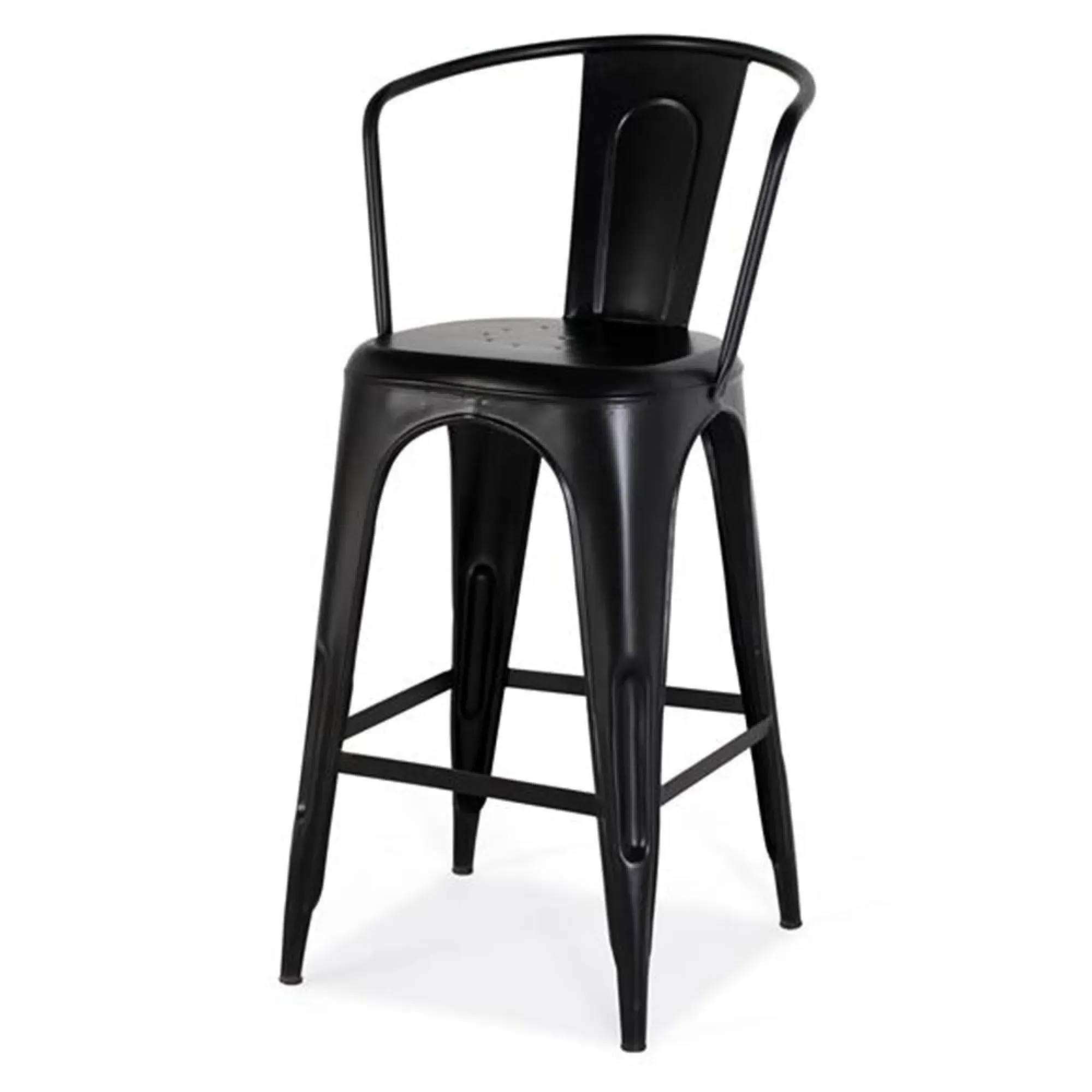 Nankanzi Tolix Style Bar Stool - Black, Metal