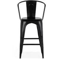 Nankanzi Tolix Style Bar Stool - Black, Metal
