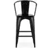 Nankanzi Tolix Style Bar Stool - Black, Metal