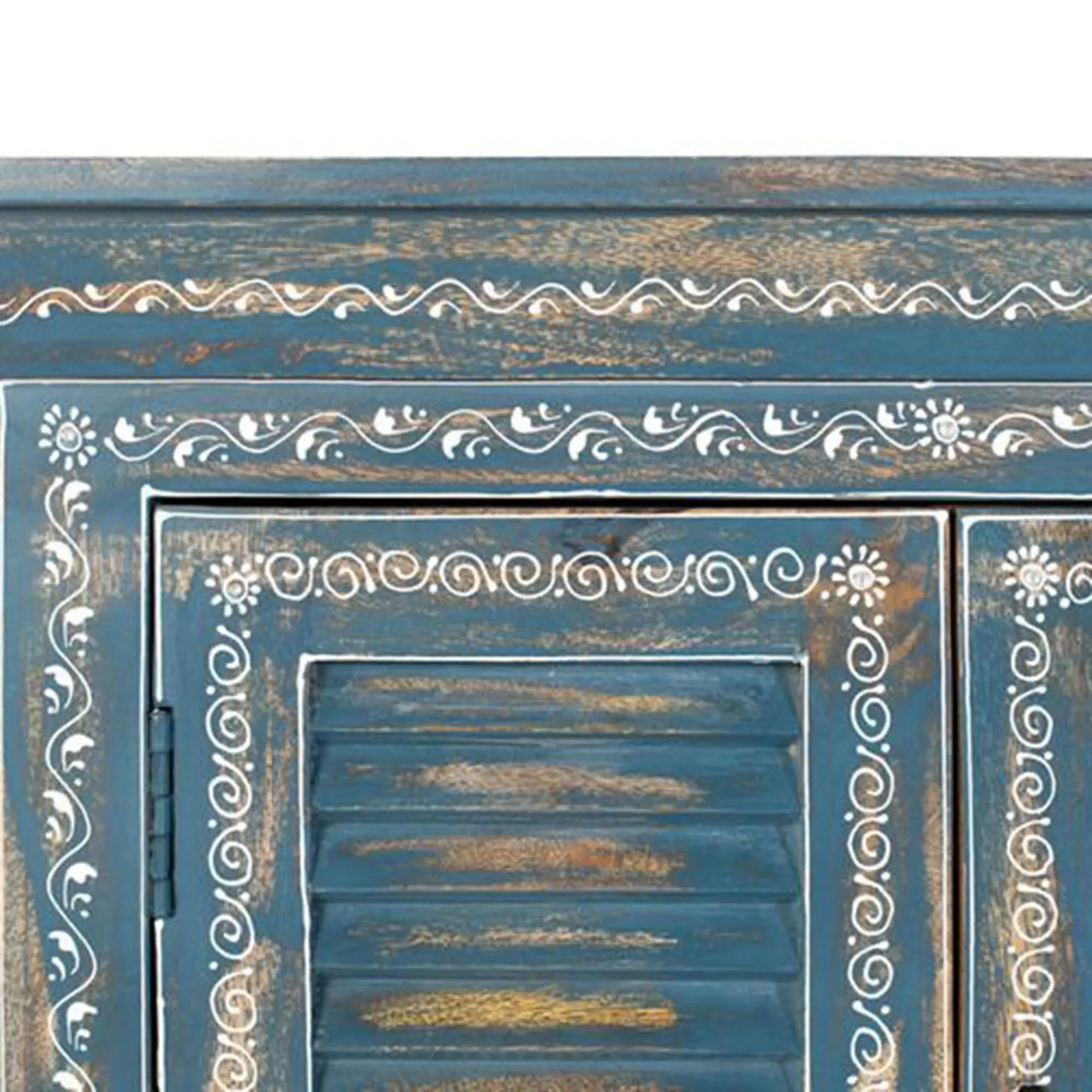 Naples 6 Door Extra Large Sideboard - Blue, Mango Wood