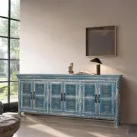 Naples 6 Door Extra Large Sideboard - Blue, Mango Wood