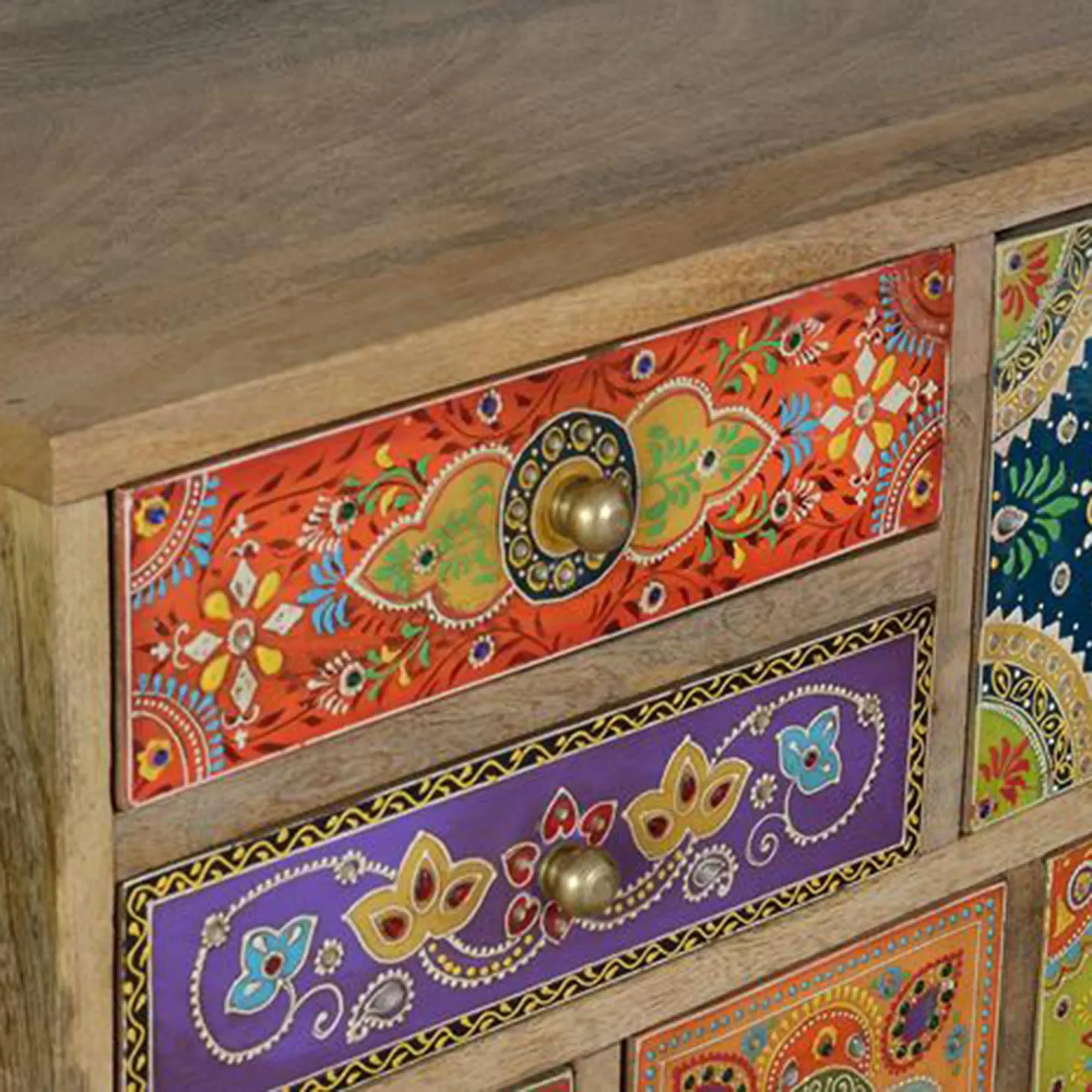 Narduzu Multi Drawer Chest - Natural, Mango Wood