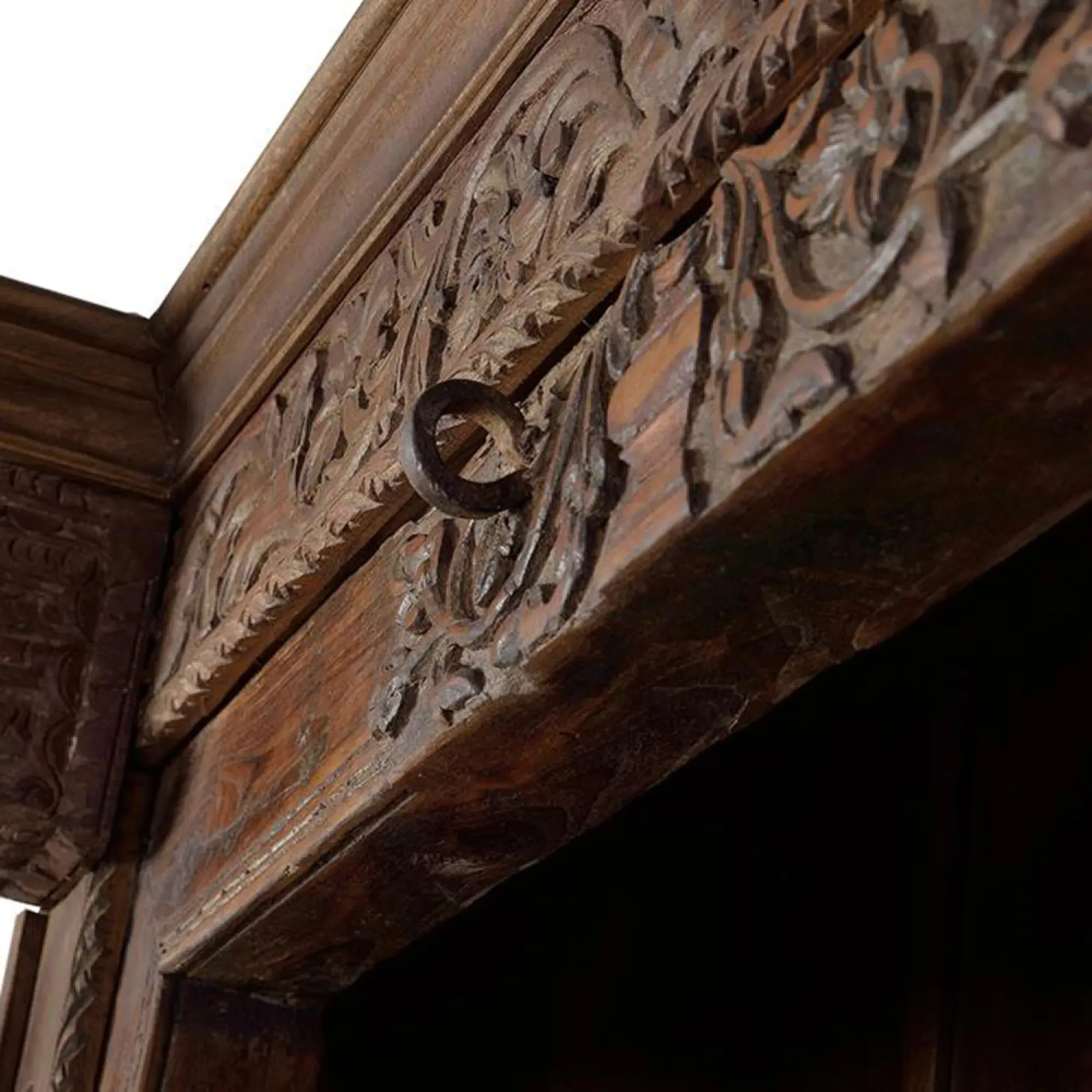 Naturita Carved Bookcase - Brown, Mango Wood