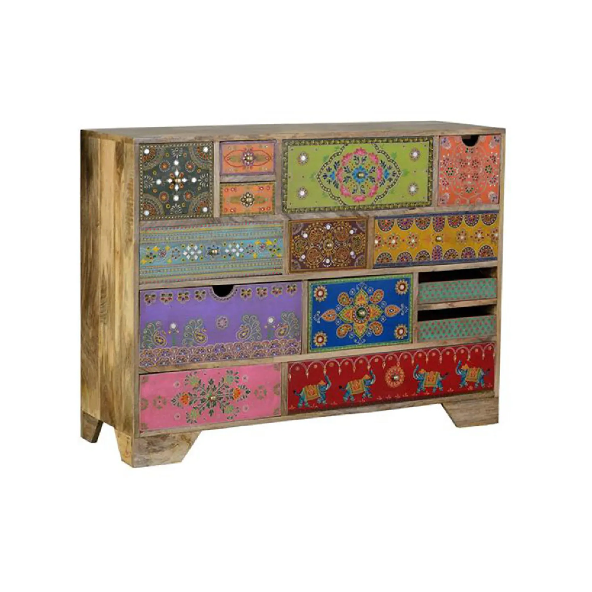 Nazlini Multi Drawer Wide Chest - Mango Wood