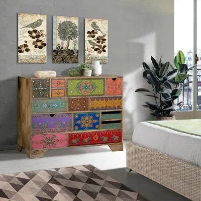 Nazlini Multi Drawer Wide Chest - Mango Wood image