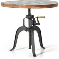 Negero Round Adjustable Coffee Table - Natural, Recycled Wood