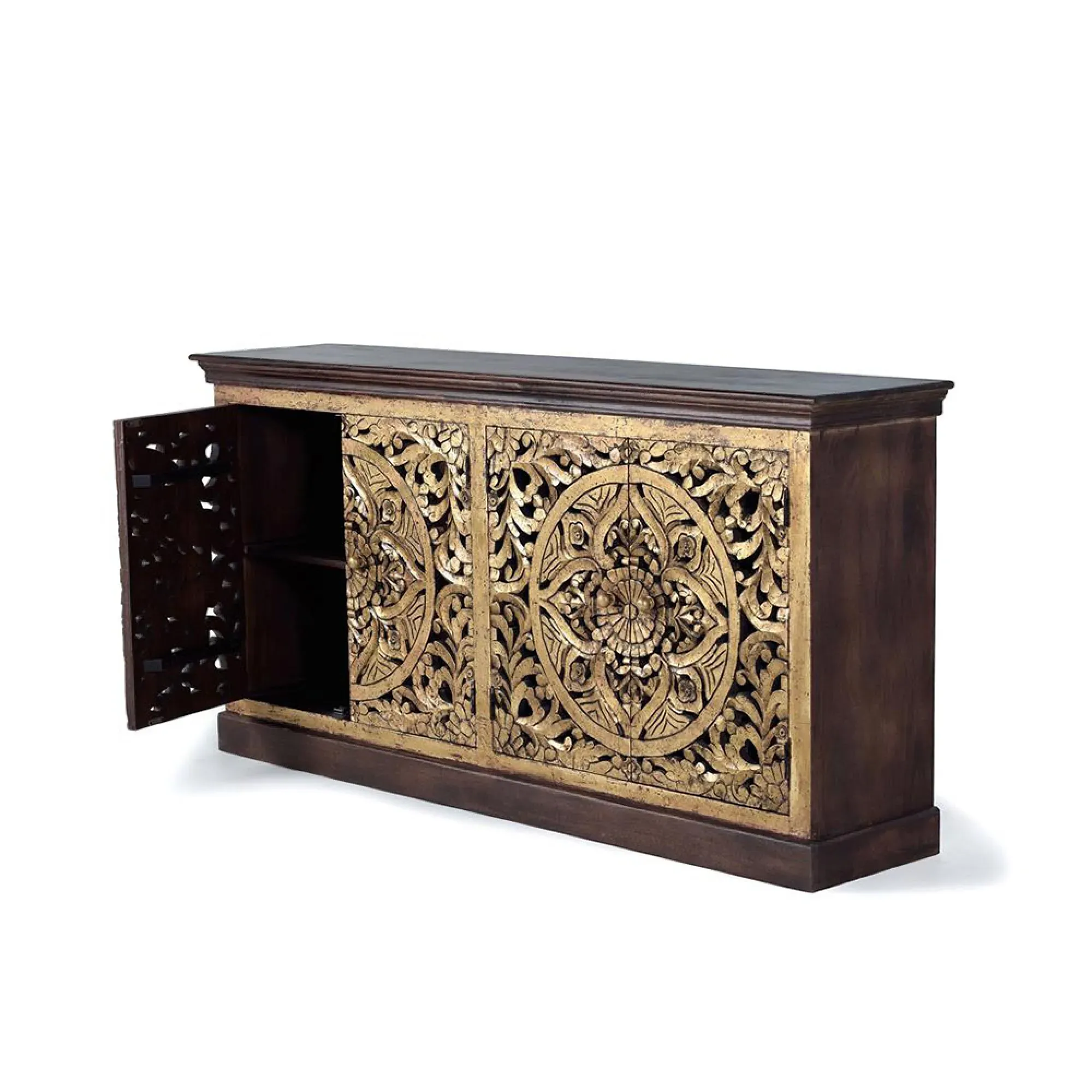 Nepravisht Carved 4 Door Sideboard - Mango Wood