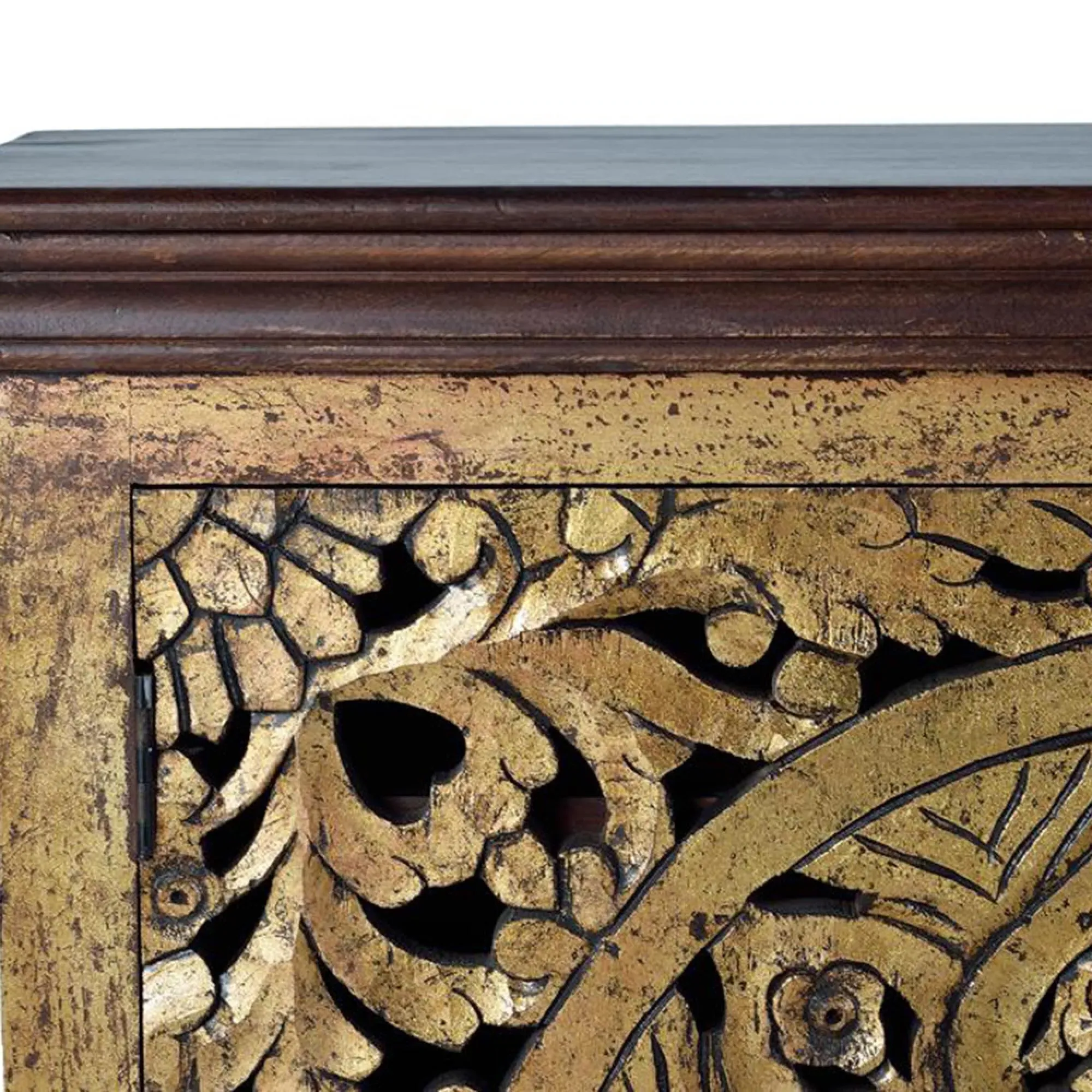 Nepravisht Carved 4 Door Sideboard - Mango Wood