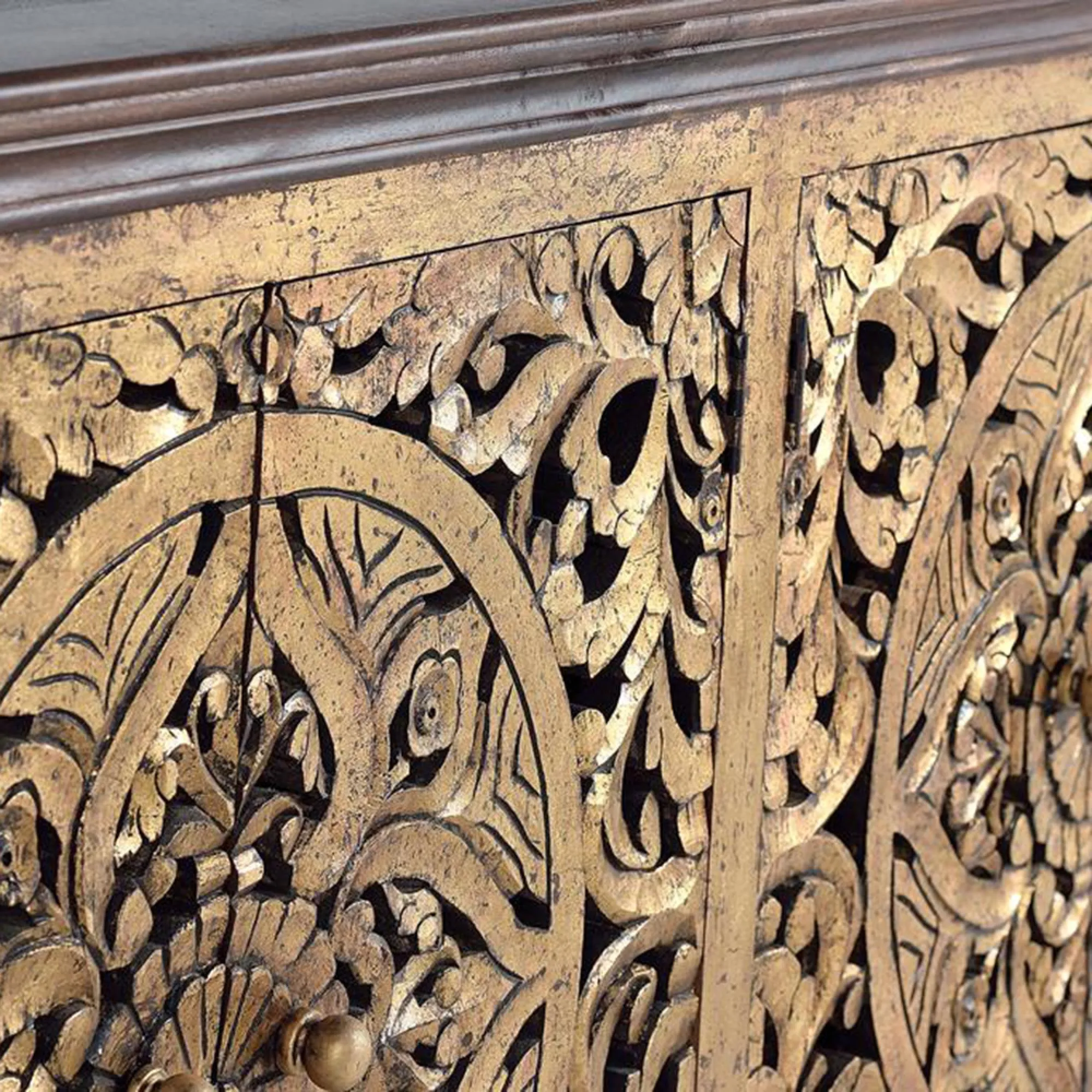 Nepravisht Carved 4 Door Sideboard - Mango Wood