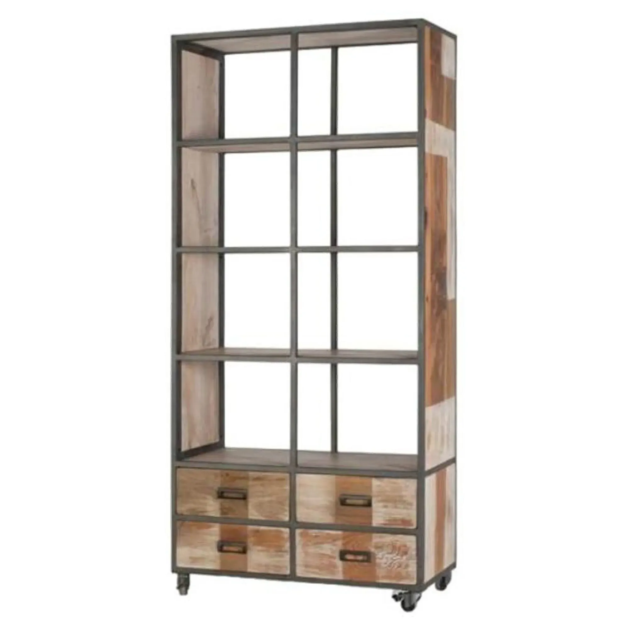 Netawaka Industrial Bookcase - Recycled Wood