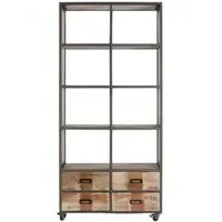 Netawaka Industrial Bookcase - Recycled Wood