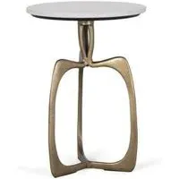 Newgale Round Side Table - White, Marble