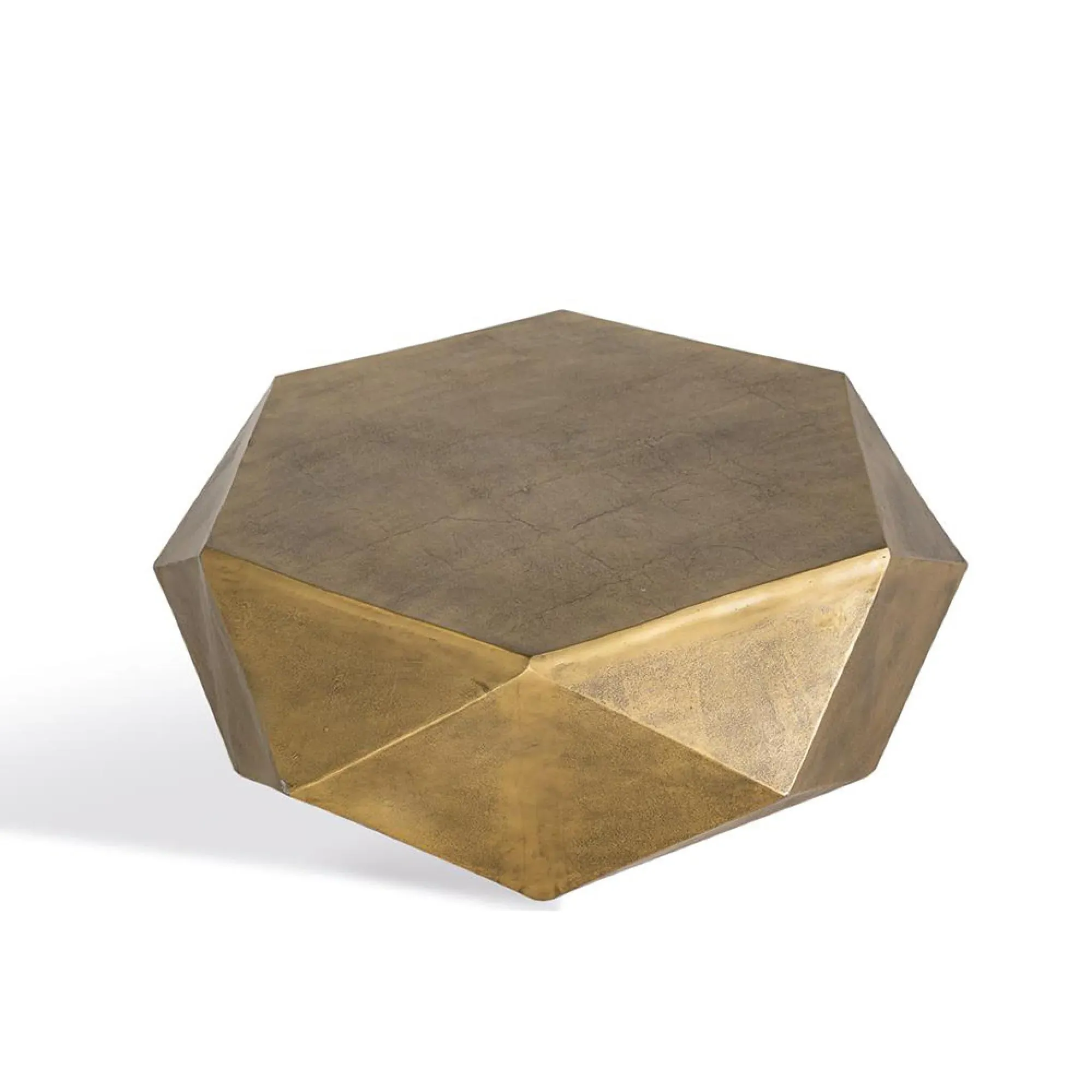 Newtown Hexagon Coffee Table - Gold, Metal
