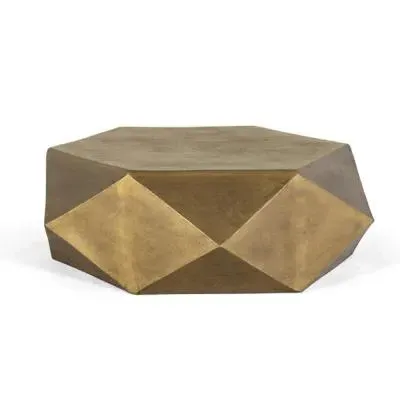 Newtown Hexagon Coffee Table - Gold, Metal image