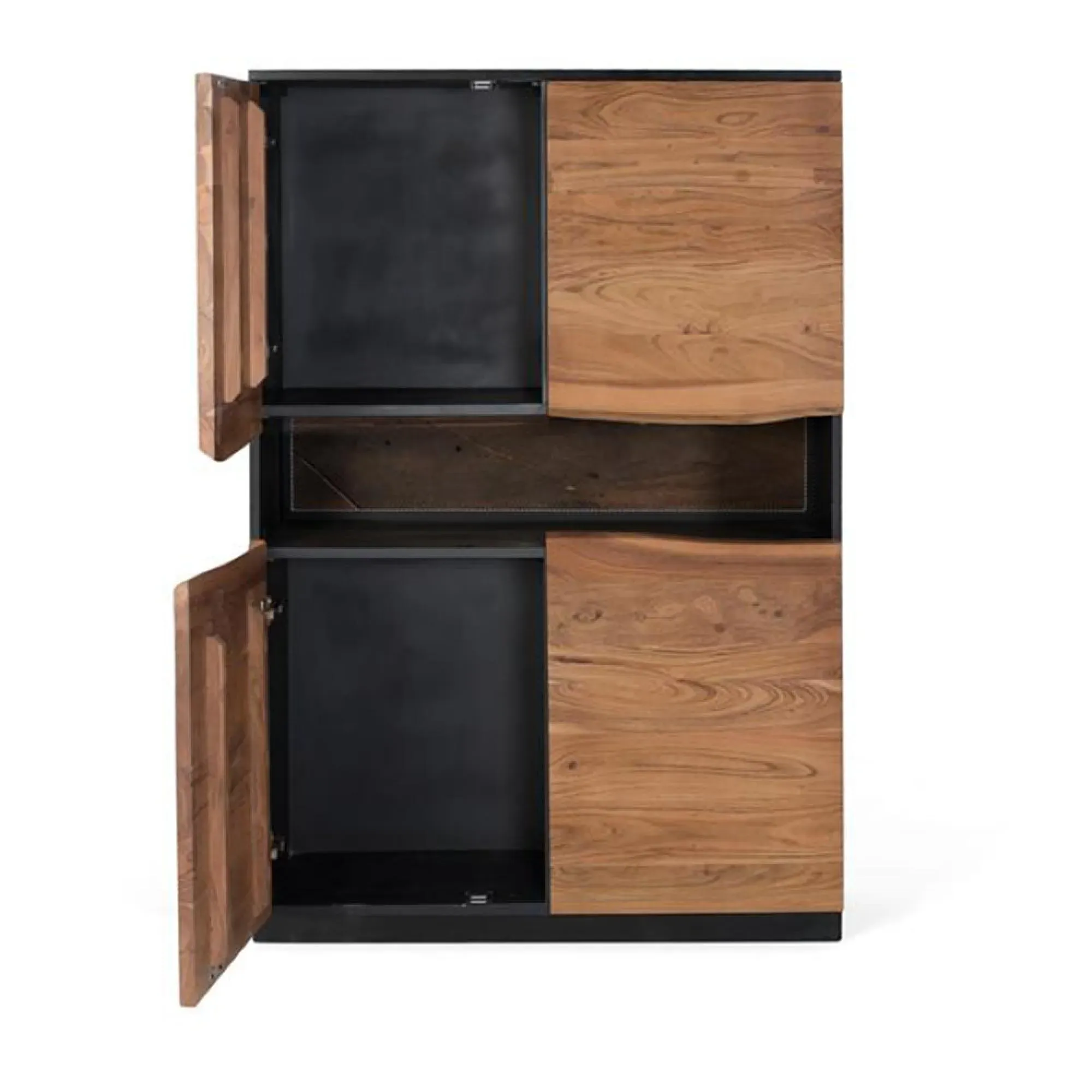 Niarada Acacia Wood 4 Door Tall Highboard - Natural