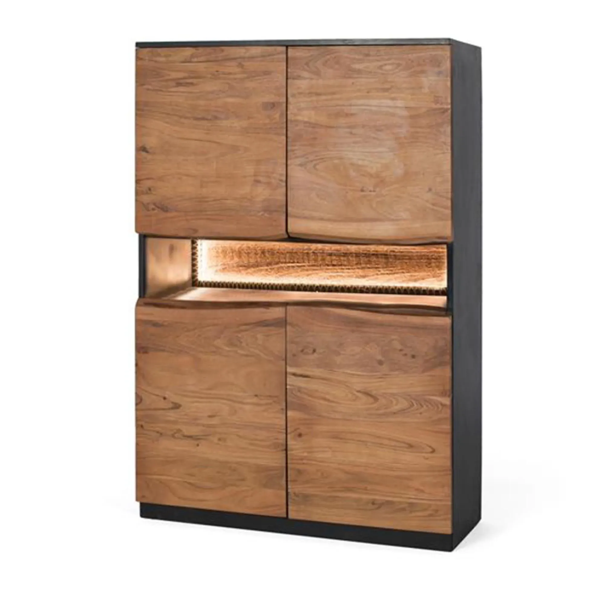 Niarada Acacia Wood 4 Door Tall Highboard - Natural