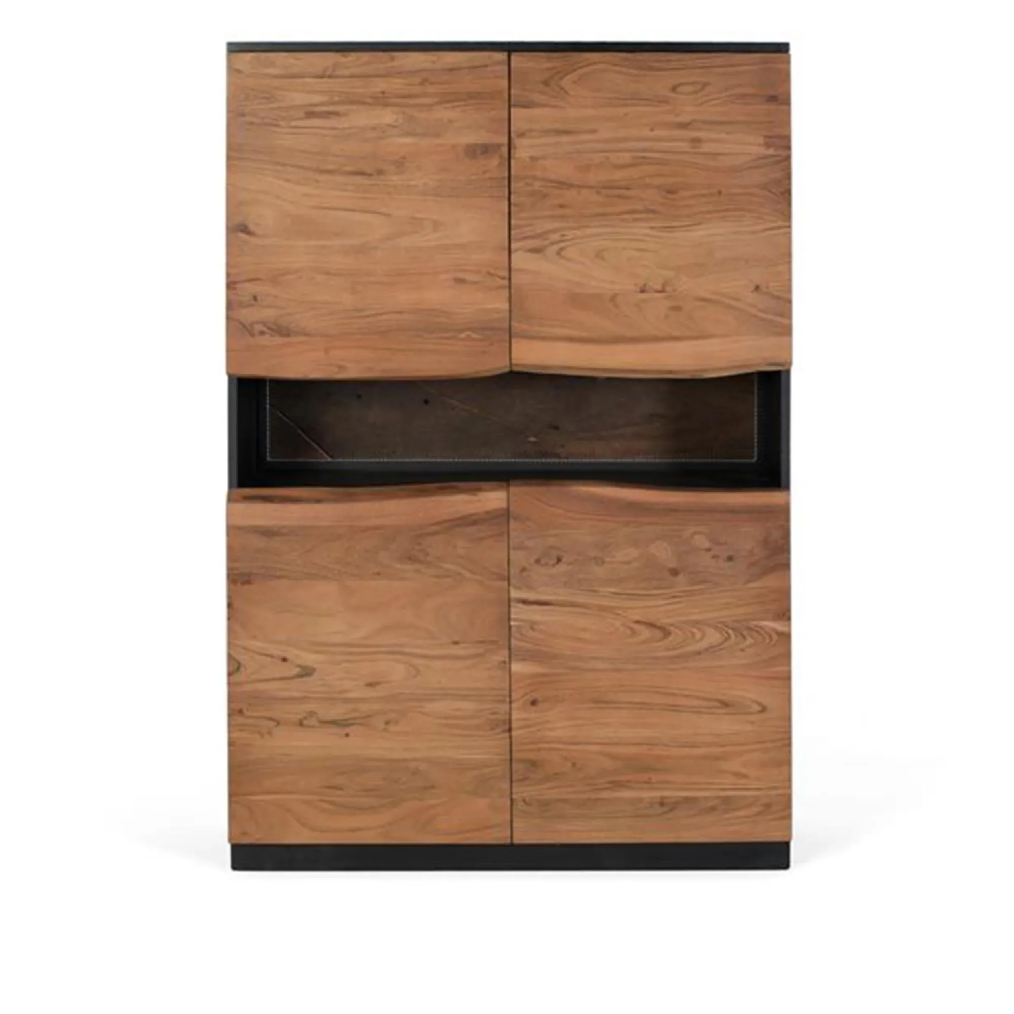 Niarada Acacia Wood 4 Door Tall Highboard - Natural