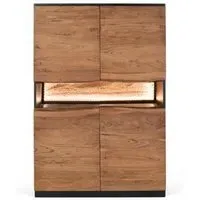 Niarada Acacia Wood 4 Door Tall Highboard - Natural