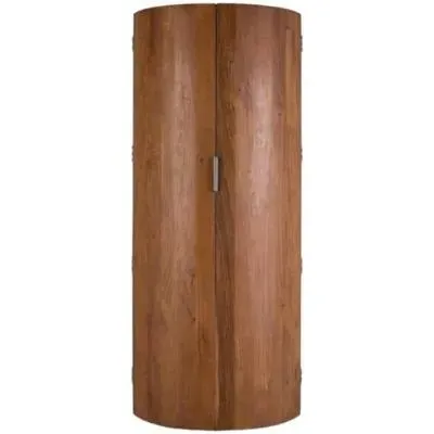 Niarada Curved 2 Door Bar Cabinet - Natural, Acacia Wood