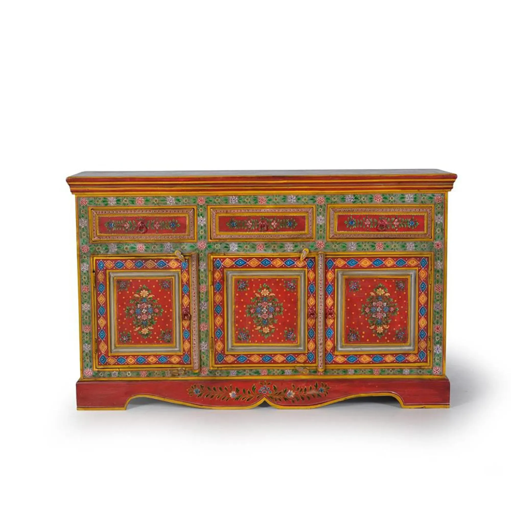 Nicolara 3 Door Medium Sideboard - Red, Mango Wood