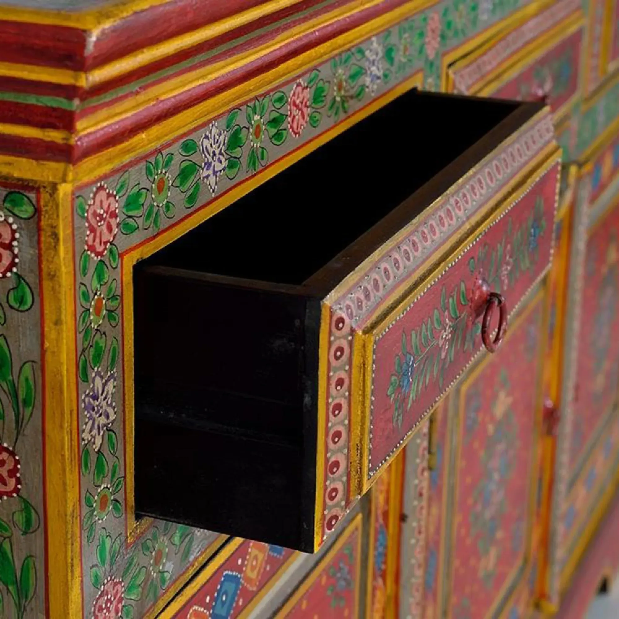 Nicolara 3 Door Medium Sideboard - Red, Mango Wood