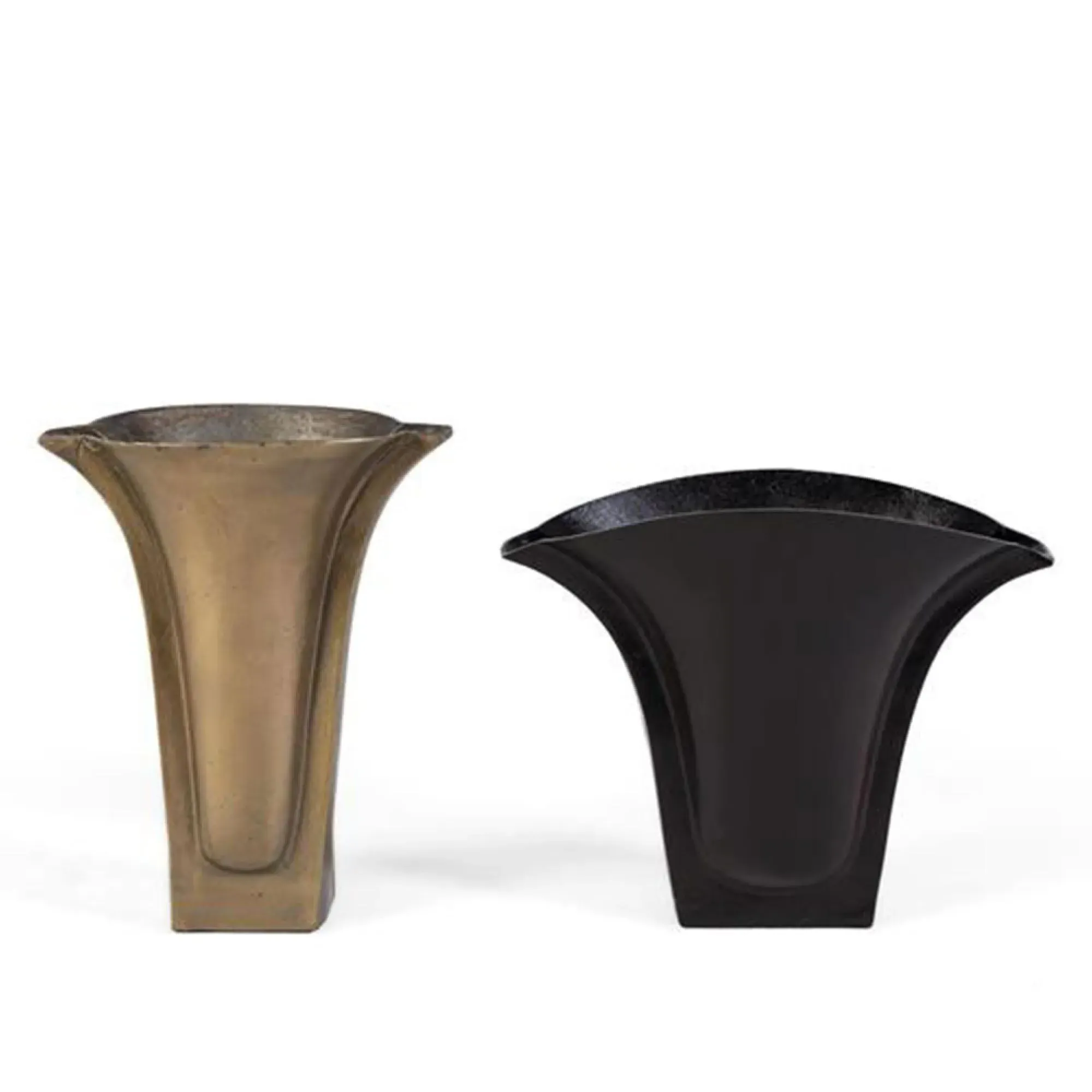 Nola Floral Metal Vase Set of 2 - Bronze, Brass