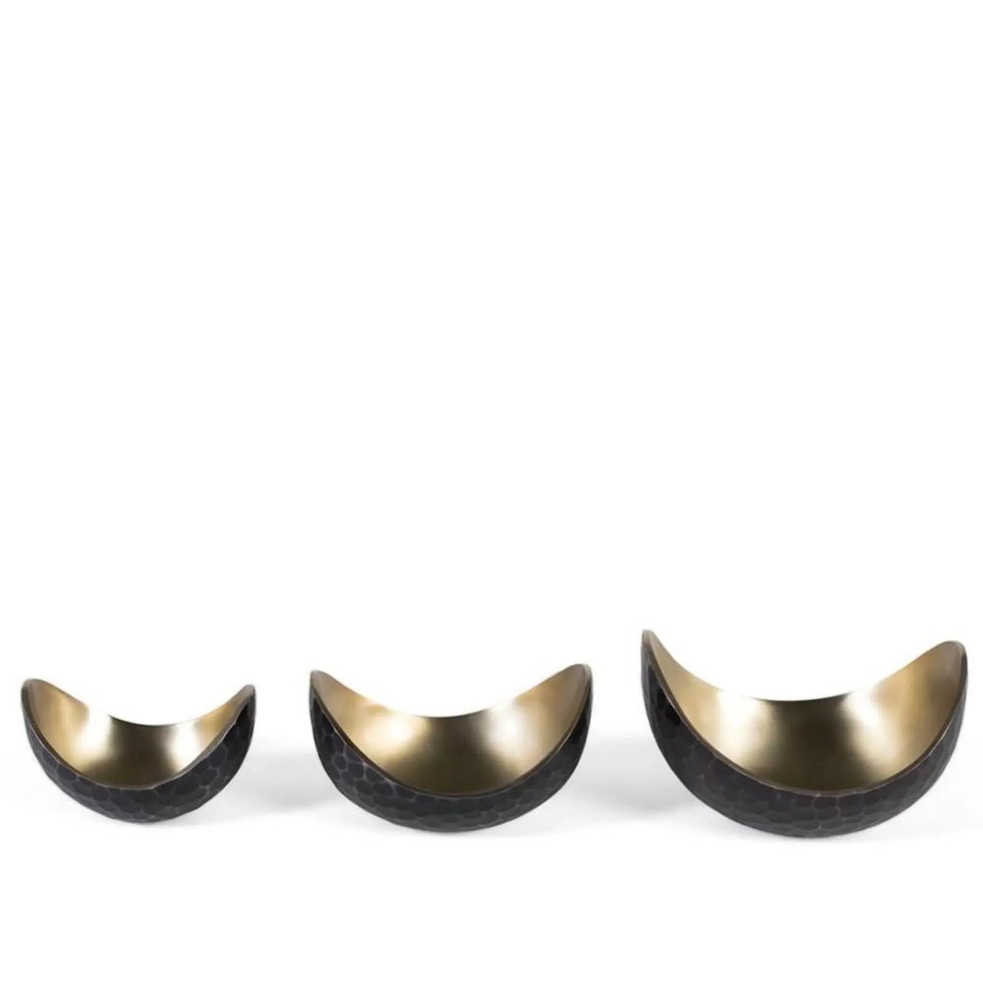 Nova Metal Bowl Set of 3 - Black, Gold
