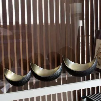 Nova Metal Bowl Set of 3 - Black, Gold image