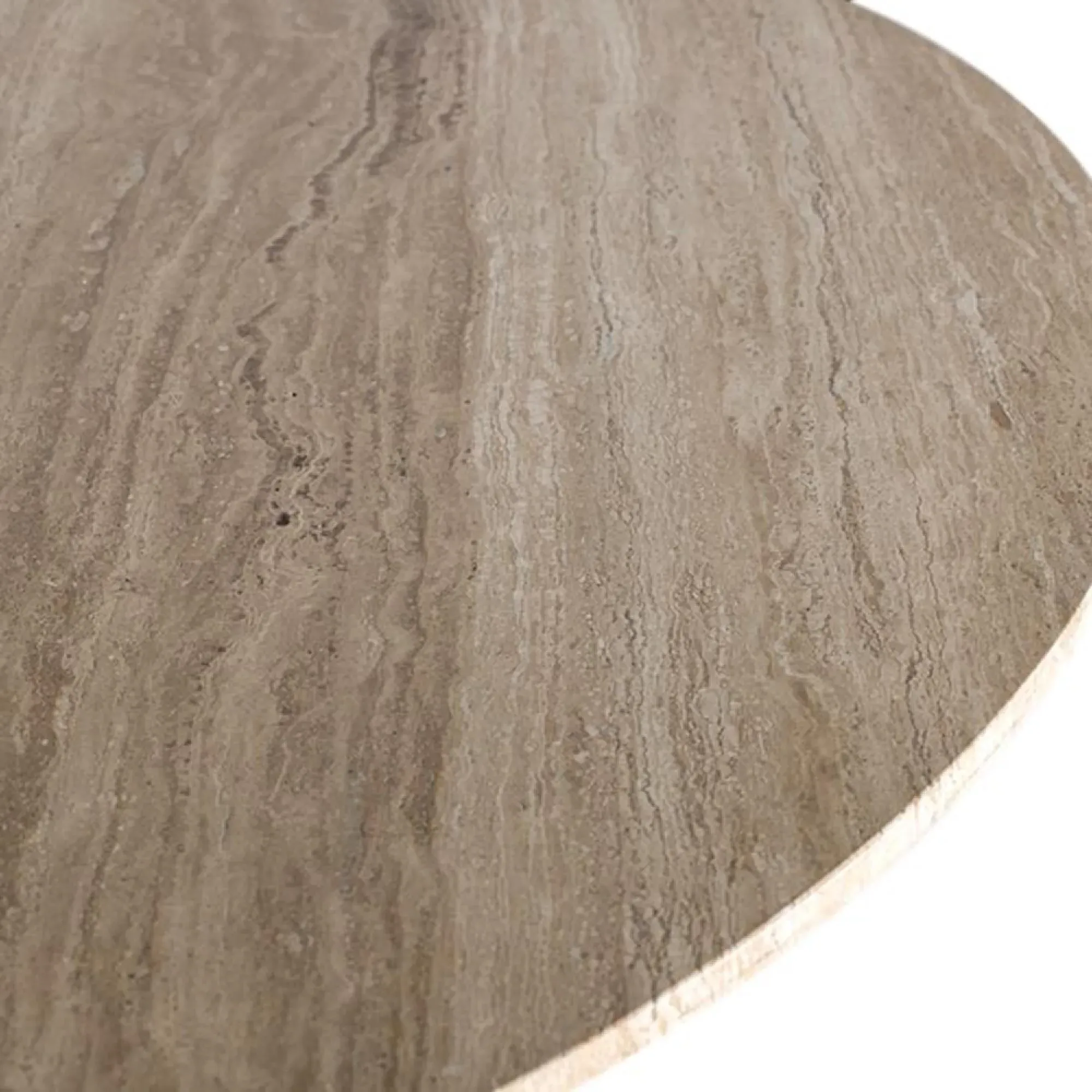 Olbia 4-Seater Round Pedestal Dining Table - Natural, Marble