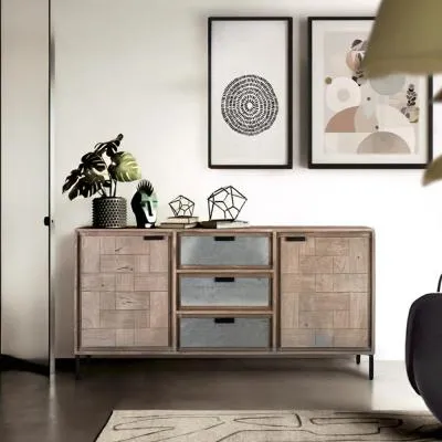 Olbia Large Sideboard - Rustic, Acacia Wood