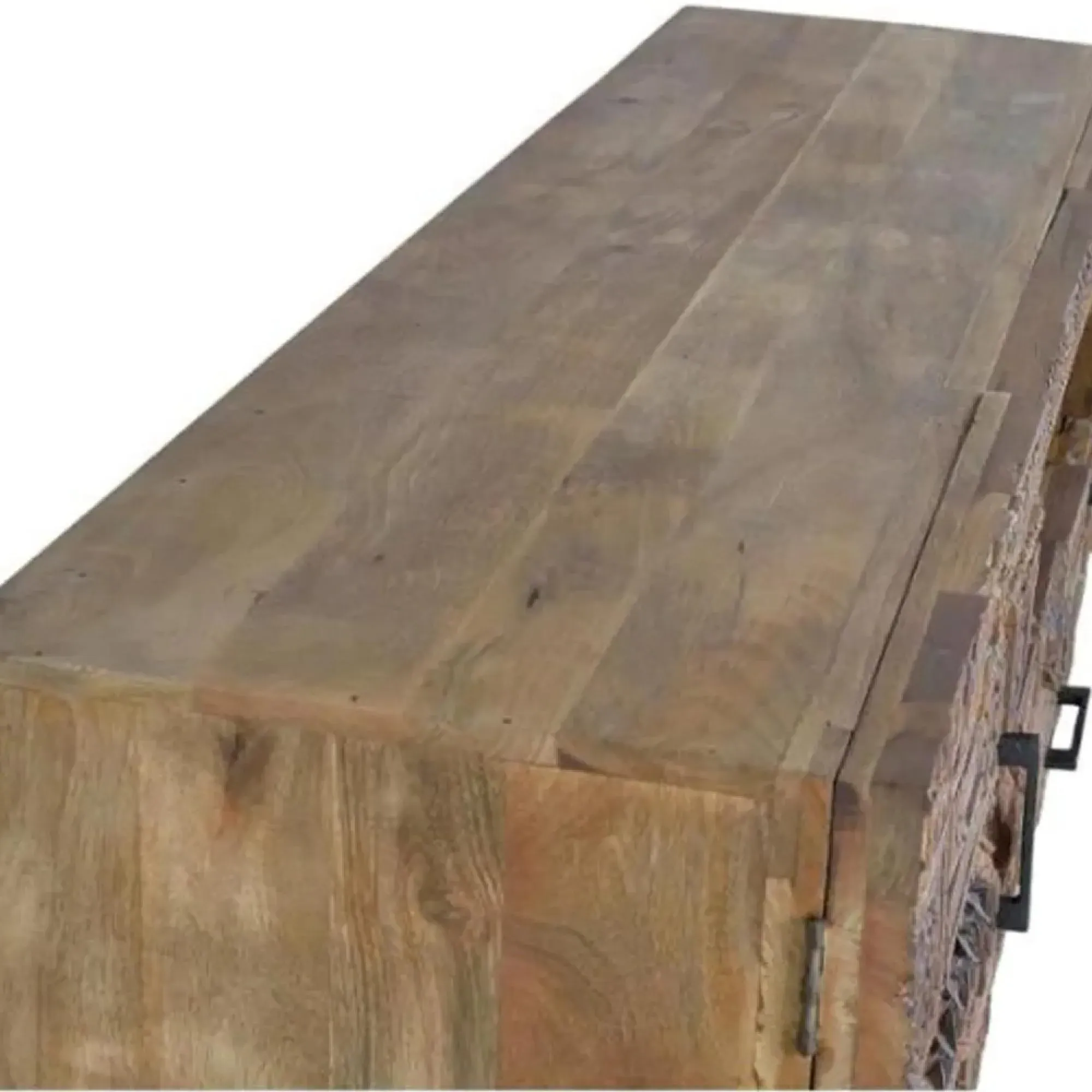 Omao Large TV Unit with Storage - Natural, Mango Wood