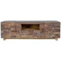 Omao Large TV Unit with Storage - Natural, Mango Wood