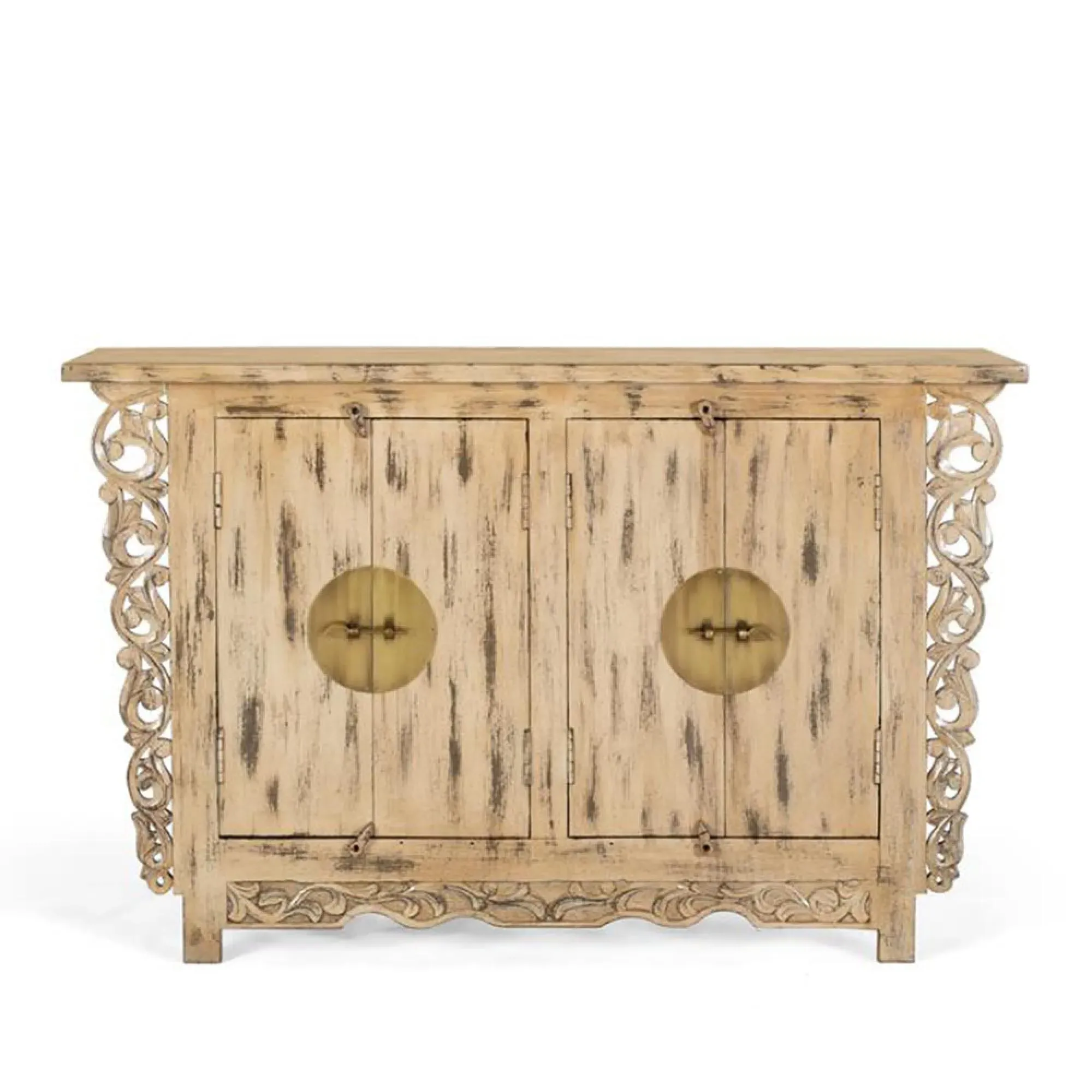 Oshteca 2 Door Medium Sideboard - Beige, Mango Wood