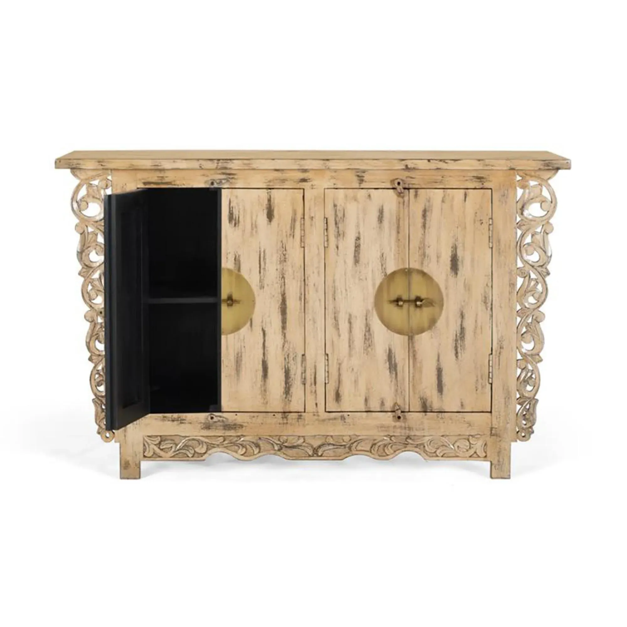 Oshteca 2 Door Medium Sideboard - Beige, Mango Wood