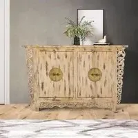 Oshteca 2 Door Medium Sideboard - Beige, Mango Wood