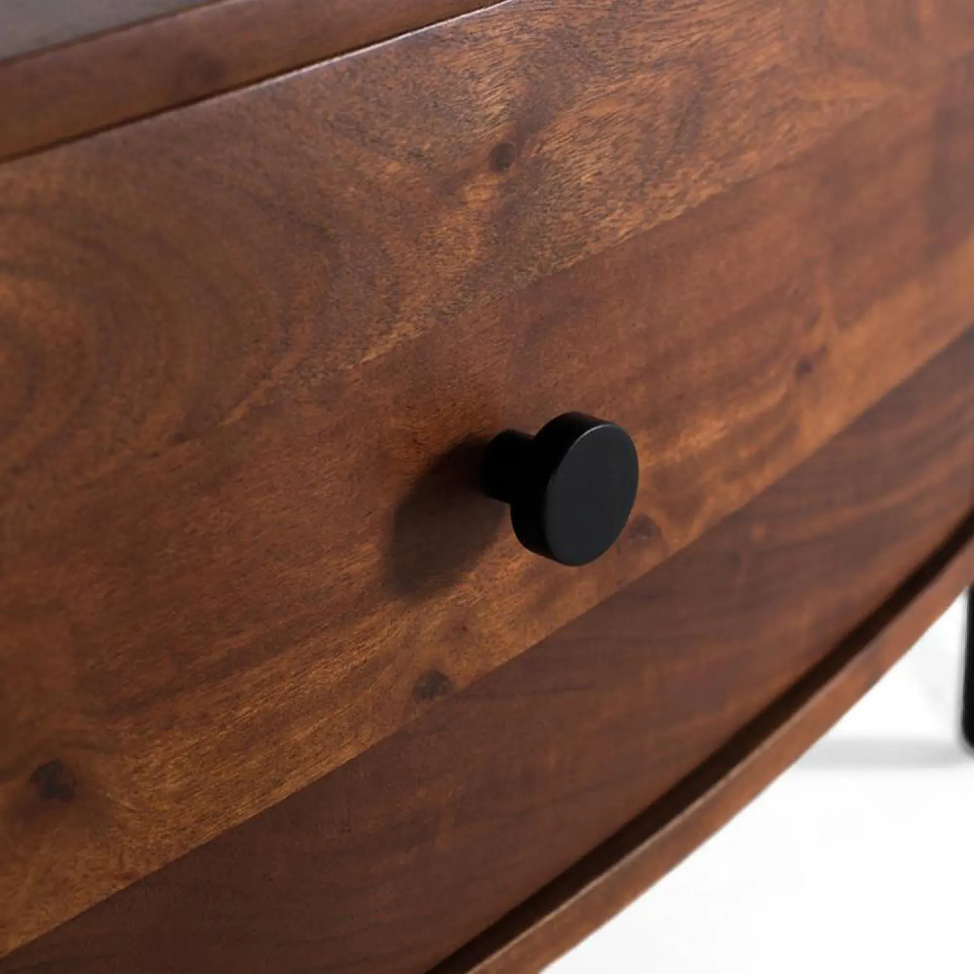 Paloma Fluted Curved 1 Drawer Coffee Table - Cherry, Acacia