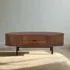 Paloma Fluted Curved 1 Drawer Coffee Table - Cherry, Acacia