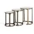 Pangaani Round Nest of 3 Tables - White, Marble