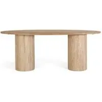Parma Oval 8-Seater Double Pedestal Dining Table - Natural, Mango Wood