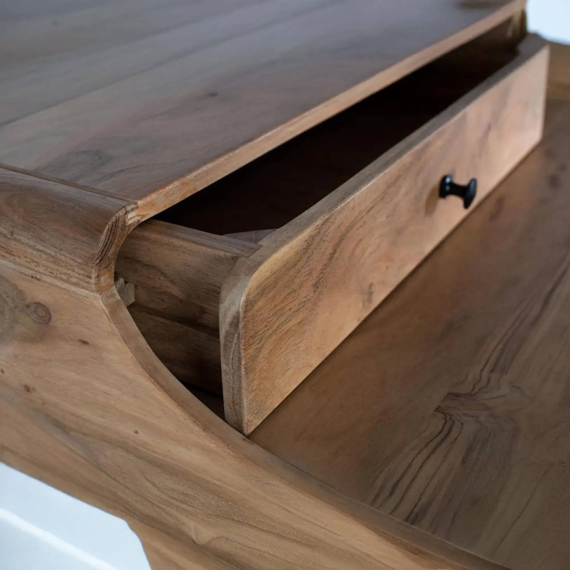 Pavia 3 Drawer Desk - Natural, Acacia Wood