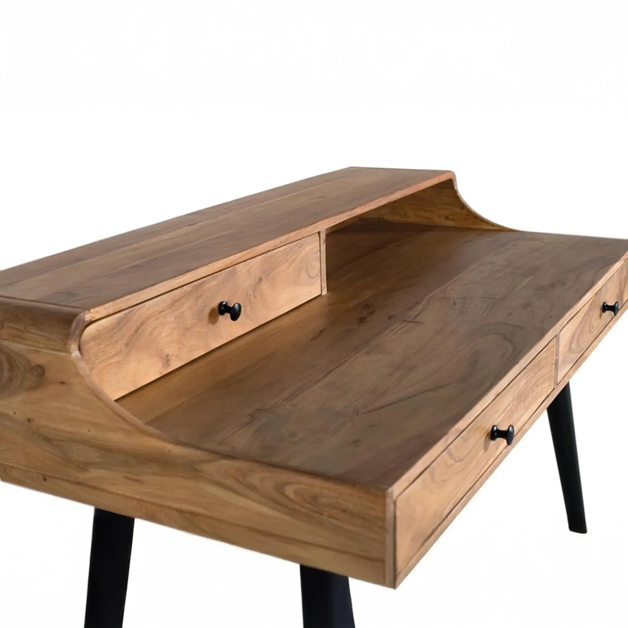 Pavia 3 Drawer Desk - Natural, Acacia Wood