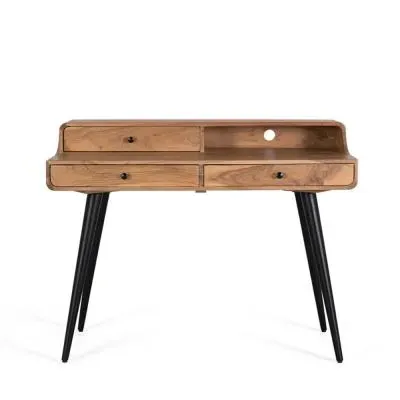 Pavia 3 Drawer Desk - Natural, Acacia Wood image