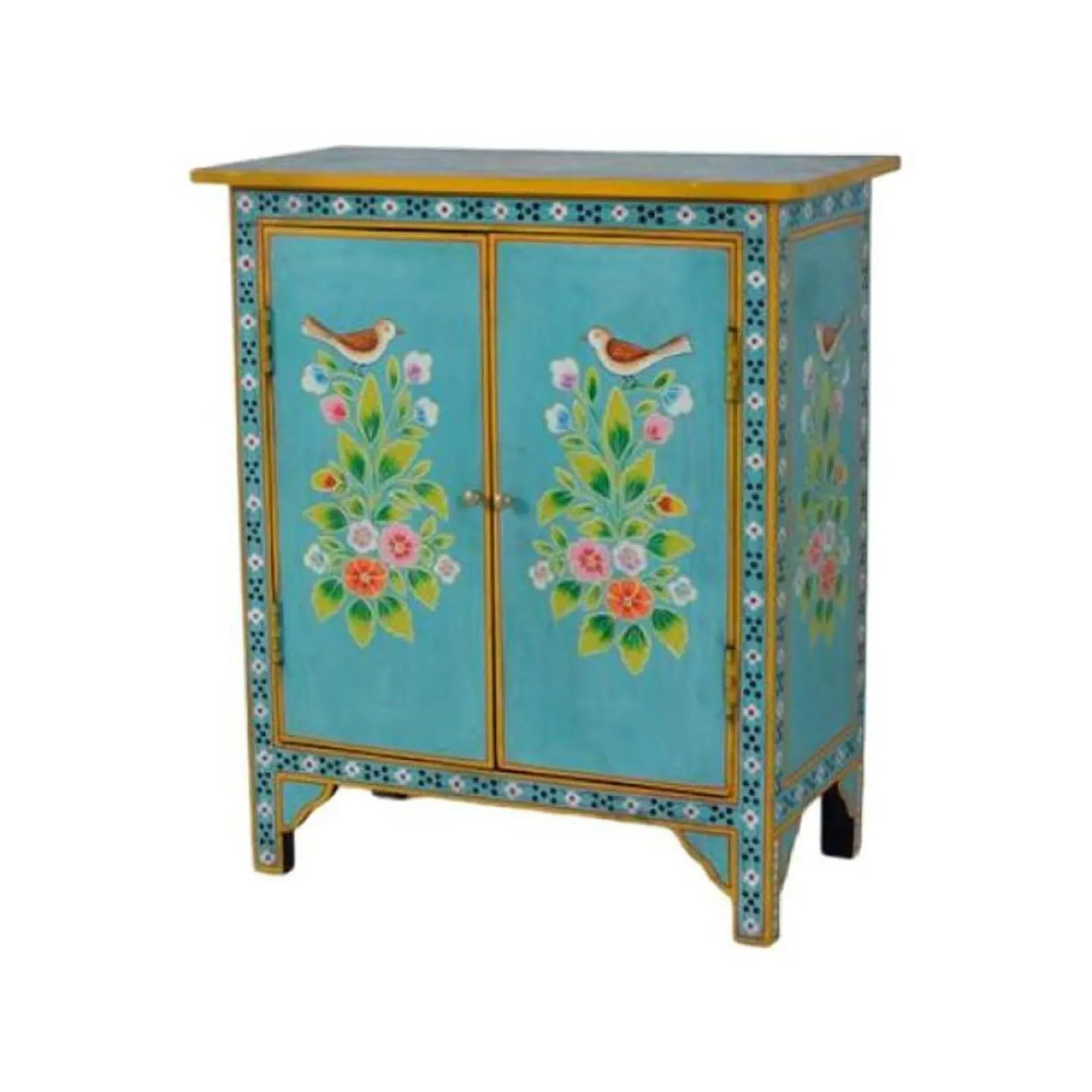 Peletier 2 Door Hall Cabinet - Blue, Mango Wood