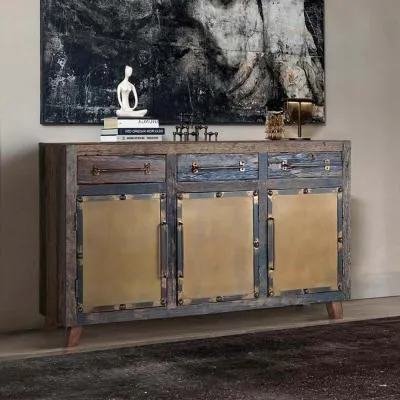 Pemberton 2 Door Medium Sideboard - Natural, Railway Wood