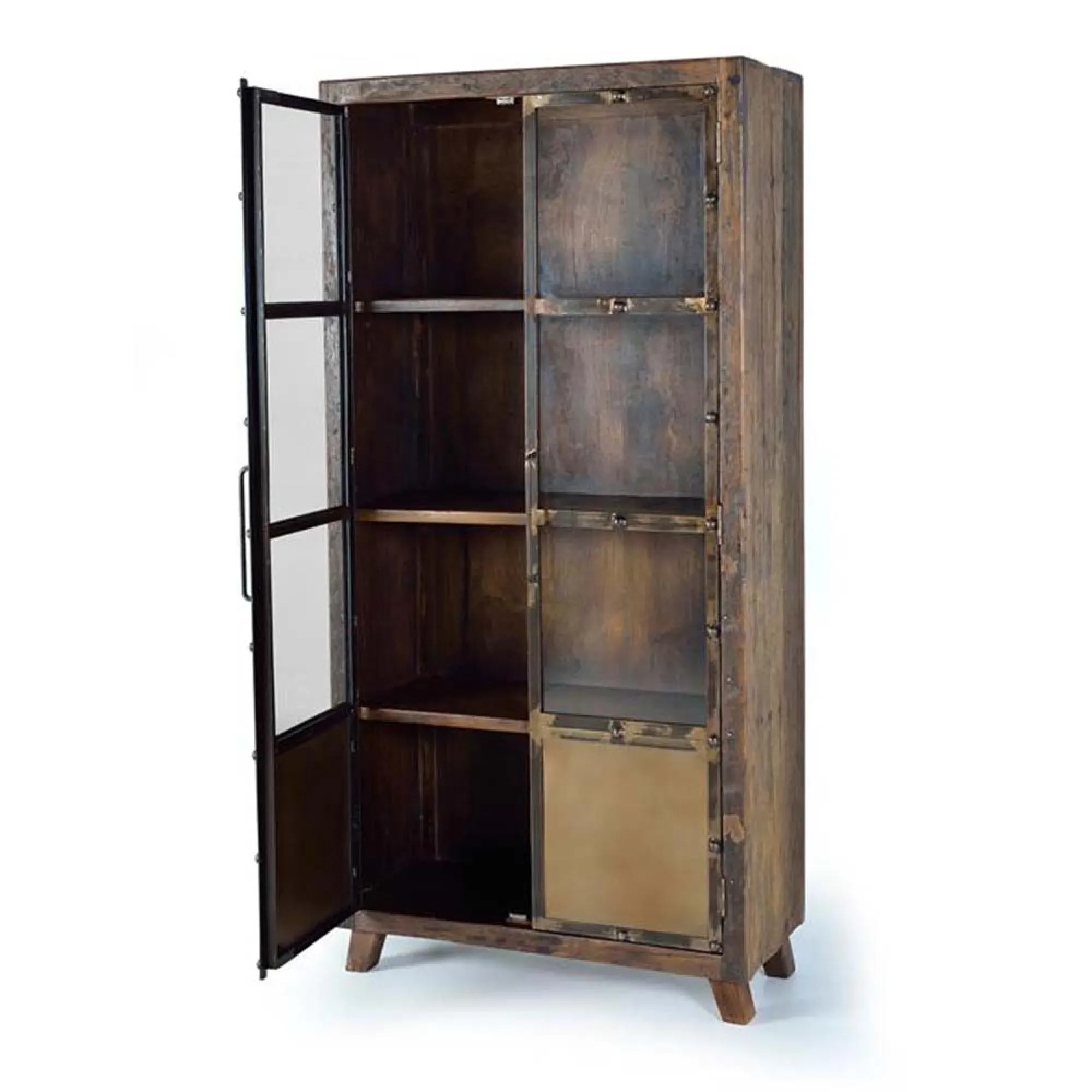 Pemberton Railway Wood 2 Door Display Cabinet - Natural