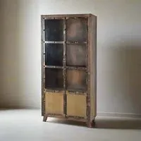 Pemberton Railway Wood 2 Door Display Cabinet - Natural