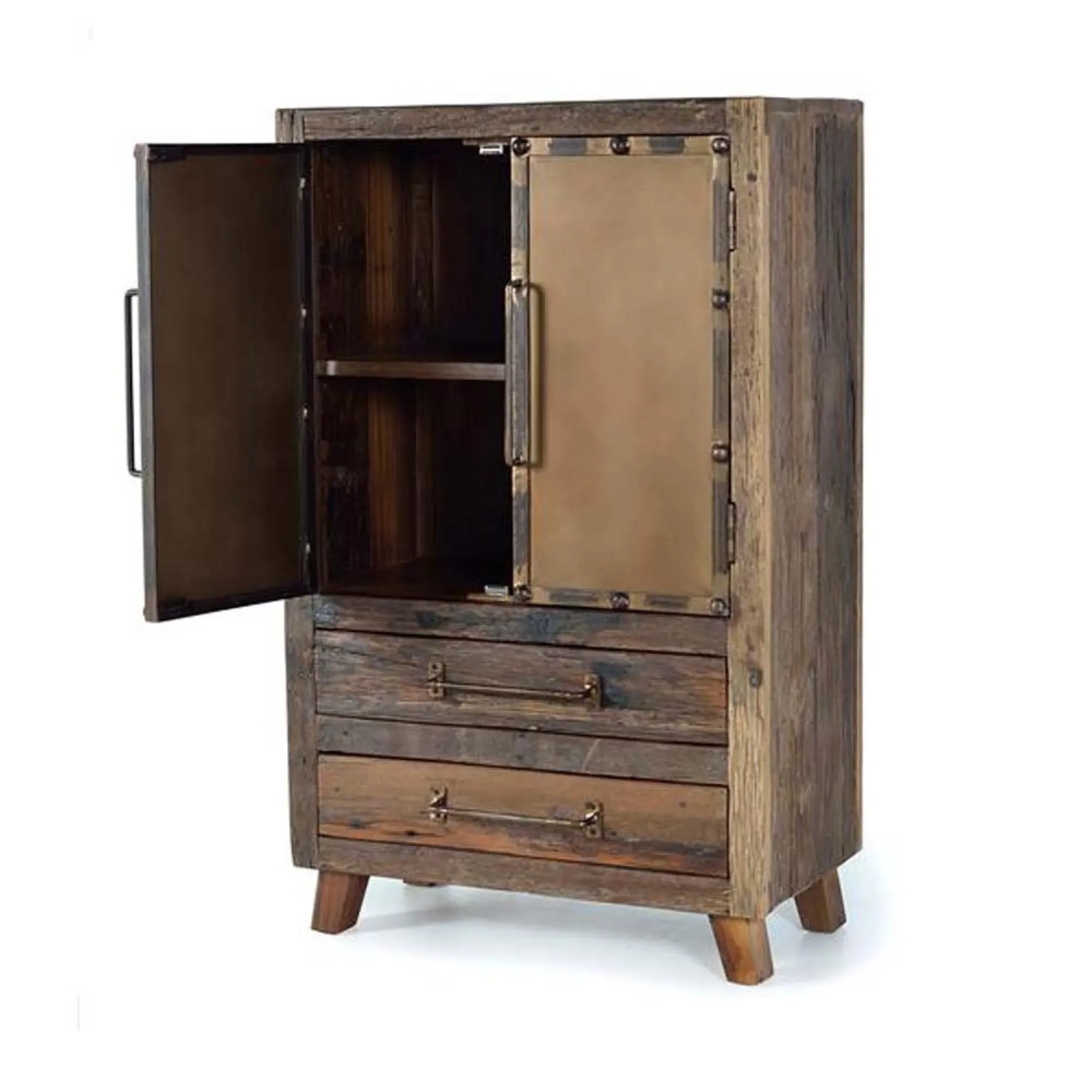 Pemberton Railway Wood 2 Door Hall Cabinet - Natural